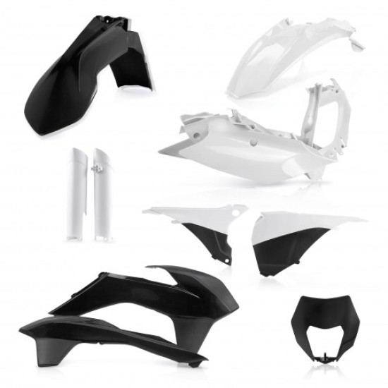 KIT πλαστικών (full) για KTM KTM EXC 125 χρώμα - Μαύρο/Λευκό (2014-2015)