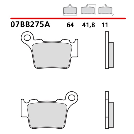 Τακάκια Brembo για HUSABERG TE 250 (2011-2014) πίσω genuine 