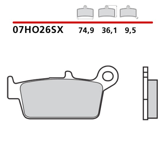 Τακάκια Brembo για YAMAHA YZ-F 250 (2001-2002) πίσω race 