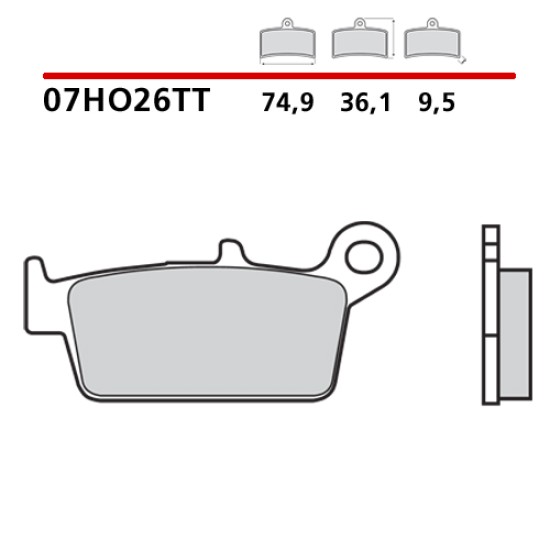 Τακάκια Brembo για TM EN/MX F 250 (2002-2004) πίσω ceramic 