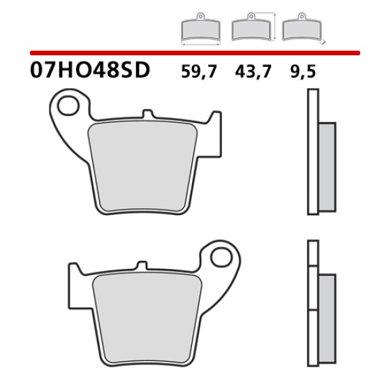 Τακάκια Brembo για HONDA CRF-X 450 (2005-2016) πίσω standard 