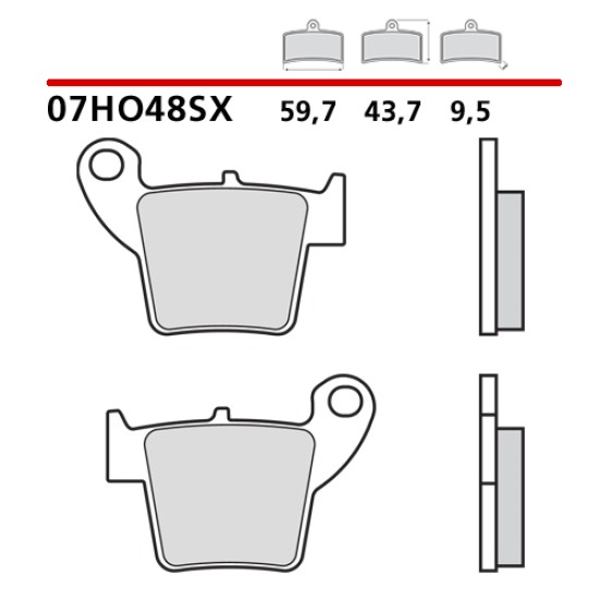 Τακάκια Brembo για HONDA CRF-RX 250 (2019-2023) πίσω race 