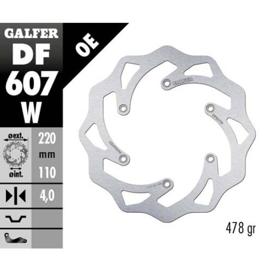 Δισκόπλακα Galfer Wave KTM 350 SX-F (2011-2022) Πίσω 