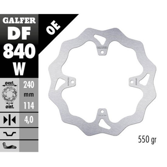 Δισκόπλακα Galfer Wave TM EN/MX 250 F (2015-2018) Πίσω 